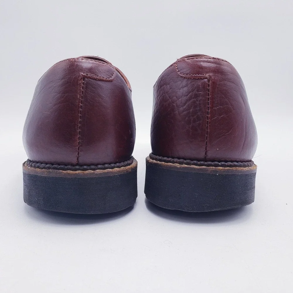 H.S. Trask Bison Leather Oxford Shoes Brown Lace Up Lug Sole Mens‎ 9.5 W